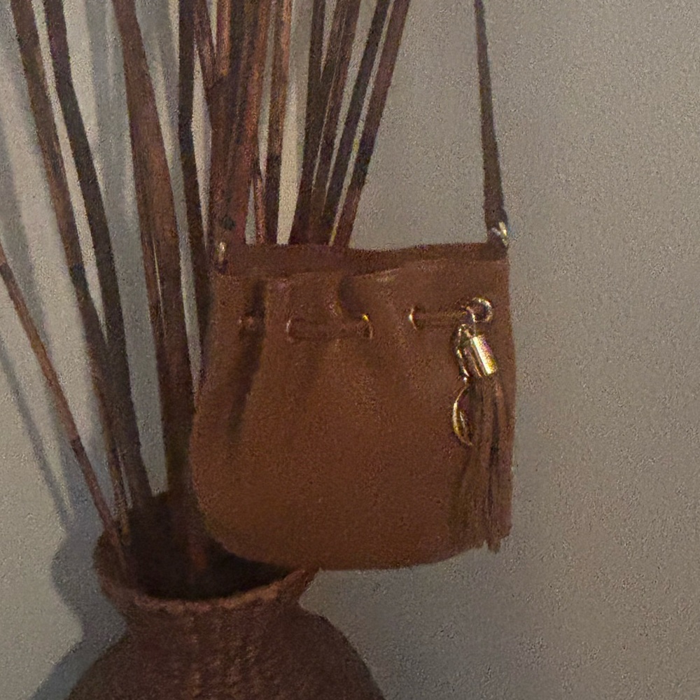 Michael Kors Leather Crossbody Bucket Bag